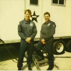 Left to right Mike Braun and Perry D. Sullivan during the filming, U S Marshalls.