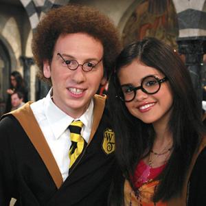 On set of Wizards of Waverly Place with Selena Gomez