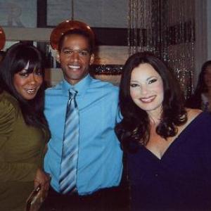 With Tichina Arnold and Fran Drescher on the set of Happily Divorced
