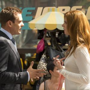 Still of Gabriel Macht and Sarah Rafferty in Suits 2011