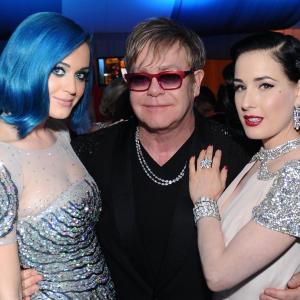 Elton John Dita Von Teese and Katy Perry