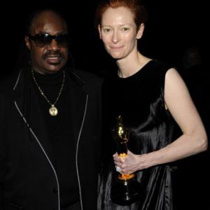 Stevie Wonder and Tilda Swinton at event of The 80th Annual Academy Awards 2008
