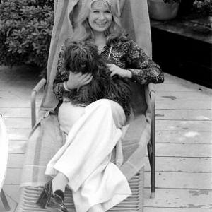 Loretta Swit at home with her dog 1973