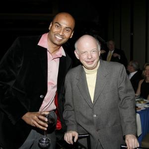 NEW YORK  NOVEMBER 10 LR Actors Sean T Krishnan and Wallace Shawn attend the New Groups 2008 Gala for Ethan Hawke at Pier 60 Chelsea Piers on November 10 2008 in New York City