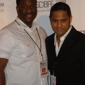 Omega Kayne and Tyrone Tann attending the San Diego Black Film Festival.