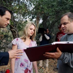 Writer-Director Paul Tarantino on the set of HEADHUNTER with Ben Parrillo, Kristi Clainos, and director of photography Seth Kotok.