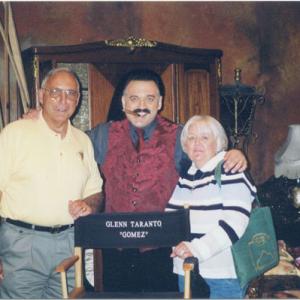 Glenn Taranto Gomez Addams with his parents Elizabeth and Louis H Taranto Sr on the set of THE NEW ADDAMS FAMILY