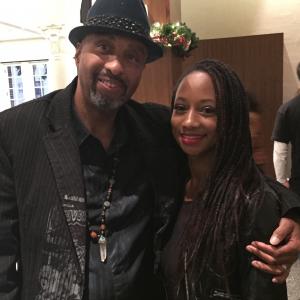 American Actor# B.T. Taylor and #Monique Coleman Relaxing at after party after their closing performance of Triumphant, voice's of the unheard.