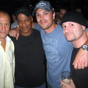 Woody Harrelson Cylk Jeff Bowler and Brahm Taylor wrap party for THE GRAND
