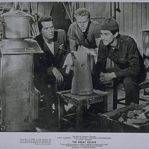 Still of Steve McQueen James Garner and Jud Taylor in The Great Escape 1963