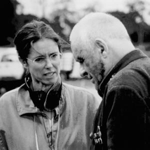 Still of Anthony Hopkins and Julie Taymor in Titus 1999