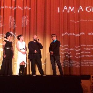 On stage for I AM A GHOST screening at the Castro Theatre Intros and Q and A with Mark de Lima Producer HP Mendoza Director and writer Lead Actress Anna Ishida and Diana Tenes Emilys body double and makeup artist