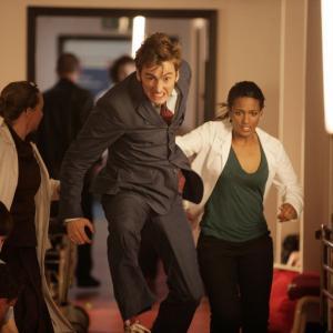 Still of David Tennant and Freema Agyeman in Doctor Who 2005