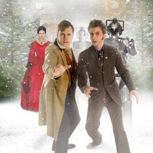 Dervla Kirwan David Morrissey and David Tennant in Doctor Who 2005