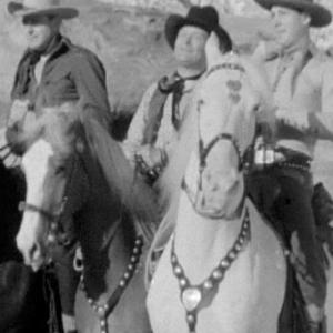 Ray Corrigan Robert Livingston and Max Terhune in Gunsmoke Ranch 1937