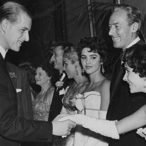 Elizabeth greets the Duke (in photo) and Duchess (not pictured) of Kent at The Royal Premiere of 