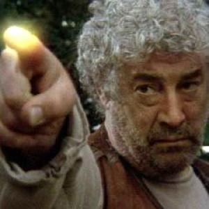 Gareth Thomas as Blaze unleases his power in David Winning's Merlin (1998/1) shot on location in Scotland.