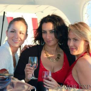 Deanna McDonald, Alice Amter, and Meredith Thomas attend Power Player's Celebrity Cruise