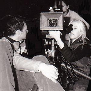 Director Alison Thompson on set of Just Shoot Me with Camera Assistant Michael Best
