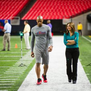 Still of Callie Thorne and Mehcad Brooks in Necessary Roughness 2011