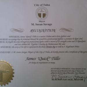 JQT TULSA MAYORS CERTIFICATE OF RECOGNITION