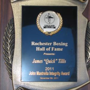 JQT- ROCHESTER BOXING HALL OF FAME INDUCTION AWARD
