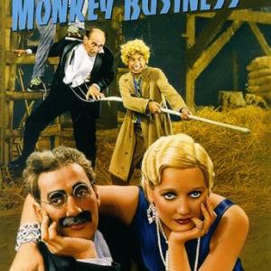 Groucho Marx, Chico Marx, Harpo Marx, Thelma Todd and Harry Woods in Monkey Business (1931)