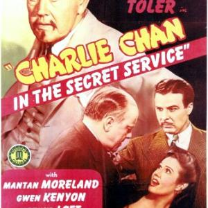 Gwen Kenyon George J Lewis Arthur Loft and Sidney Toler in Charlie Chan in the Secret Service 1944