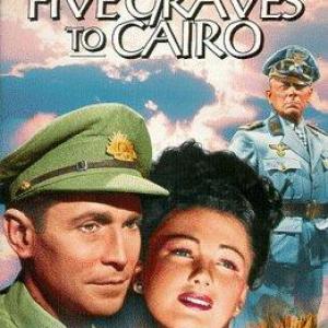Anne Baxter, Erich von Stroheim and Franchot Tone in Five Graves to Cairo (1943)