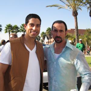 Oscar Torre as Javier Lopez in an episode of CSI Miami with the director and one of the stars of the series Adam Rodriguez