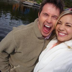 Mark Totty  Samantha Cope on the set of The Lake