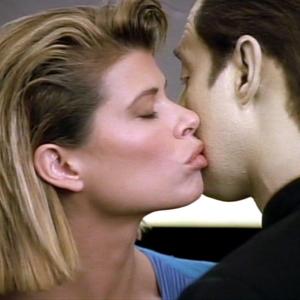 Still of Brent Spiner and Beth Toussaint in Star Trek The Next Generation 1987