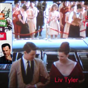 Colin Hanks Liv Tyler and Ryan Tower background right dressed as a Page on the set of That Thing you Do