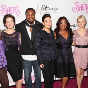 Elizabeth Regen, Kali Rocha, Malcolm Jamal Warner, Andrea Wong, Sherri Shepherd, Kate Reinders & Tammy Townsend attend the premiere of Lifetime's 