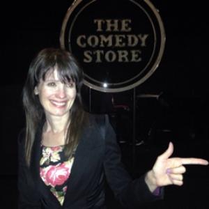 Gail Travers on stage at The Comedy Store in Los Angeles
