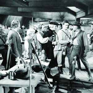 Still of John Wayne, George Sanders, Robert Barrat, Stanley Blystone and Claire Trevor in Allegheny Uprising (1939)