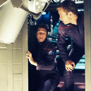 Still of Dominic Keating and Connor Trinneer in Enterprise (2001)