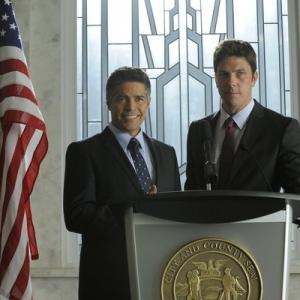 Still of Esai Morales and Michael Trucco in Fairly Legal (2011)