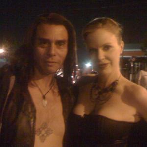 Raoul Trujillo and Pam von Stratten on the set of True Blood