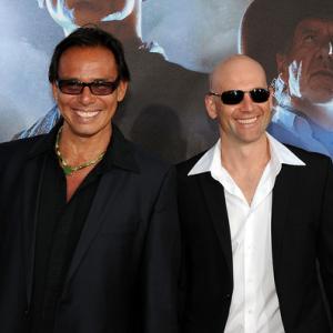 Raoul Trujillo and Dave Wright at red carpet for premiere of Cowboys and Aliens at ComicCon
