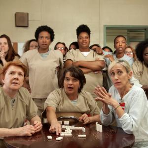 Still of Beth Fowler Constance Shulman Lin Tucci Adrienne C Moore Samira Wiley and Danielle Brooks in Orange Is the New Black 2013