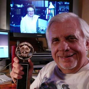 Jack Tucker with the first Robert Wise Award for promoting the art and craft of film editing