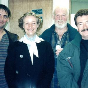Cast members Peter White Camilla Overbye Roos Bernard Hill  Liam Tuohy on Titanic set
