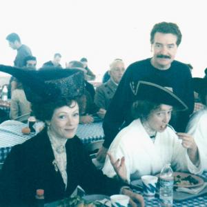Liam Tuohy dining with fellow actors Frances Fisher Alexandra Boyd  Rochelle Rose on Titanic set