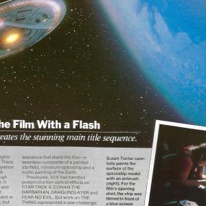 Page of Cinefantastique Magazine THING article, showing me painting the spaceship I built.