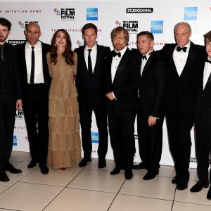 Charles Dance, Matthew Beard, Keira Knightley, Mark Strong, Morten Tyldum, Benedict Cumberbatch, Allen Leech and Alex Lawther at event of The Imitation Game (2014)