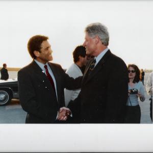 Actor Steve Tyler President William Jefferson Clinton  meet at Air Force One
