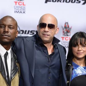 Vin Diesel Michelle Rodriguez and Tyrese Gibson