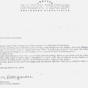 BERGMAN INGMAREVA recommentation letter for Stratos Tzortzoglou