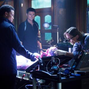Still of Mackenzie Crook Karl Urban and Michael Ealy in Almost Human 2013